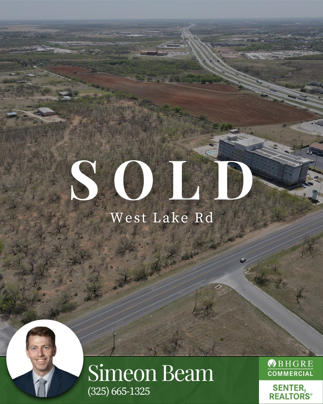 Commercial property sold on West Lake Road in Abilene, Texas by BHGRE Senter, REALTORS®. Recently sold commercial real estate marketed by Simeon Beam.