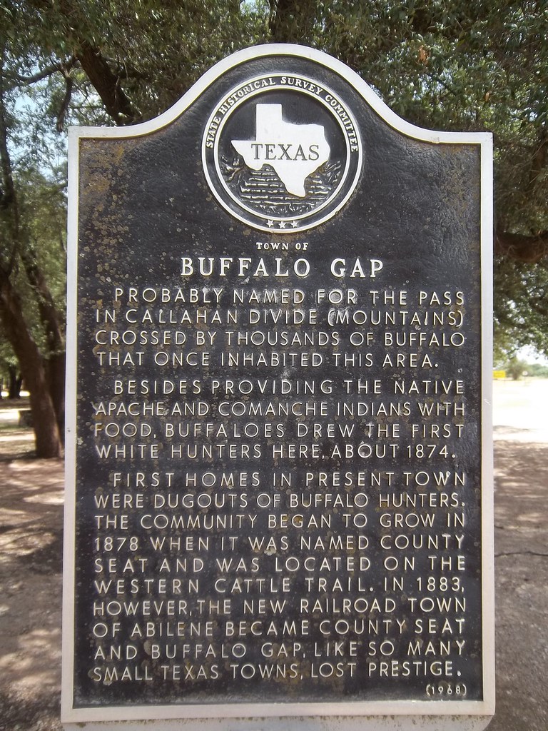 Historic town marker in Buffalo Gap, Texas