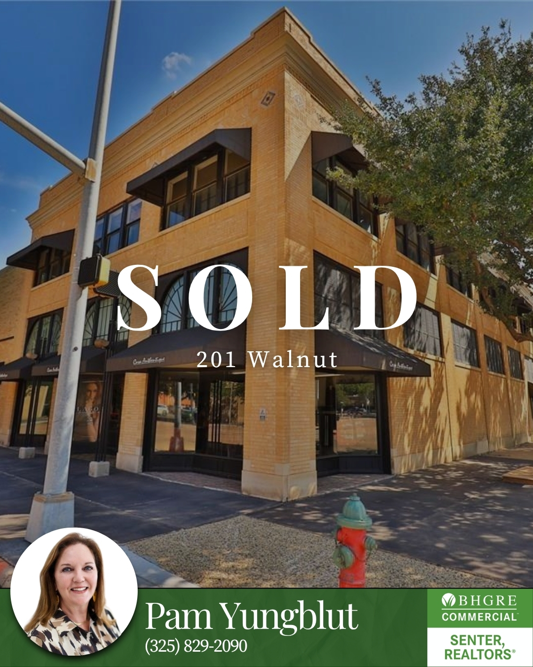 Sold office building at 201 Walnut Street in downtown Abilene, TX represented by BHGRE Senter, REALTORS® Commercial.