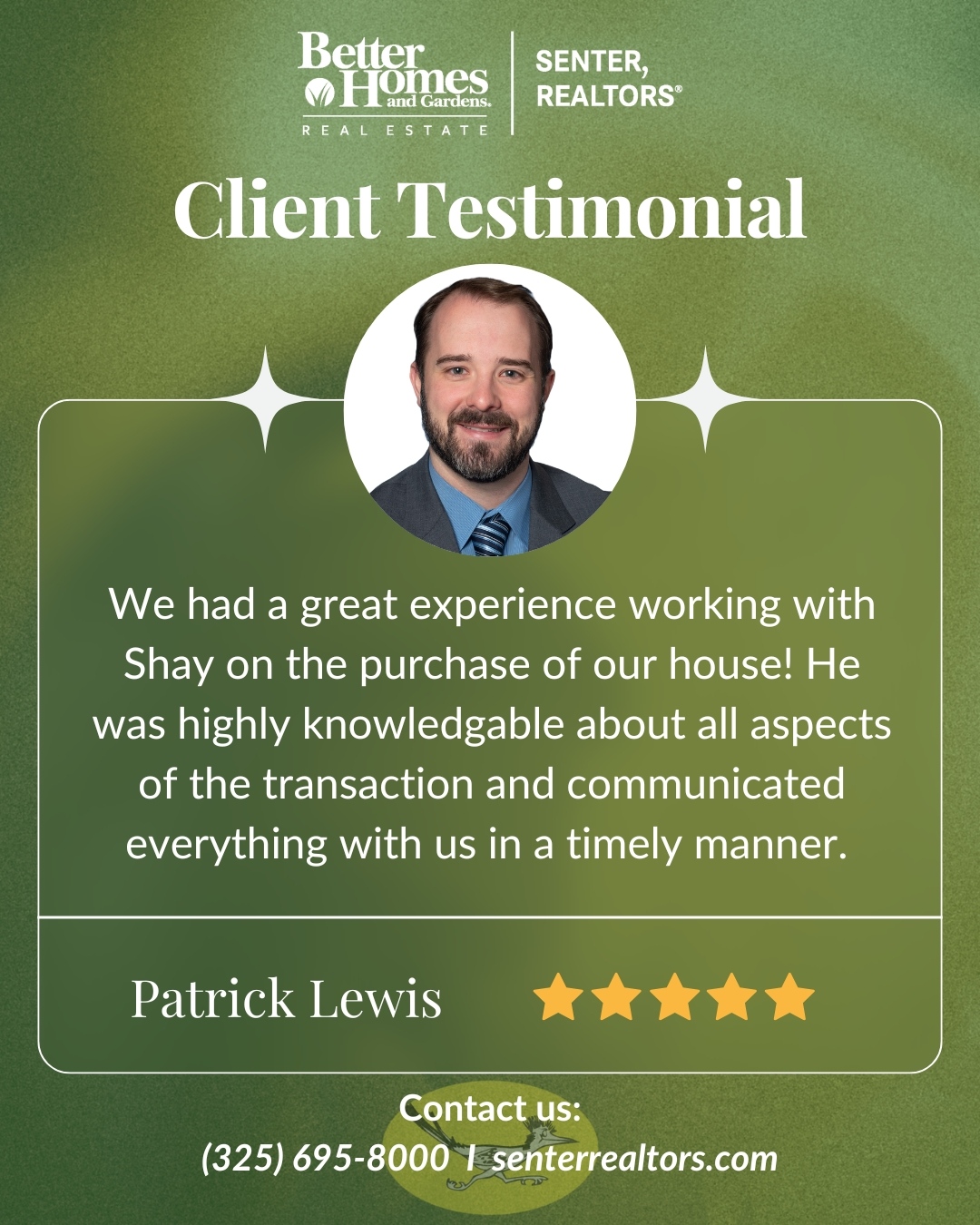 Client testimonial about working with Shay Senter of BHGRE Senter, REALTORS.